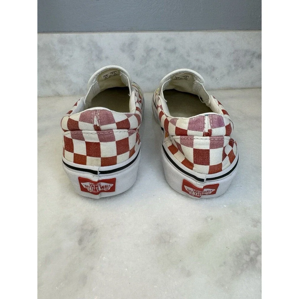 Vans Classic Slip-On Retro Rainbow Checkerboard Skateboard Shoes Sz 5.0W 3.5 Men